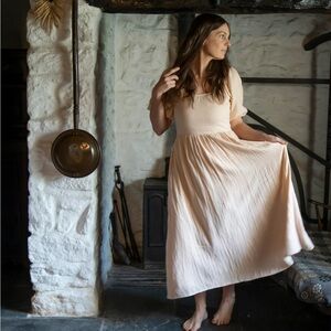 SOLD Little Cottonwood Pink Gauze Brooke Dress